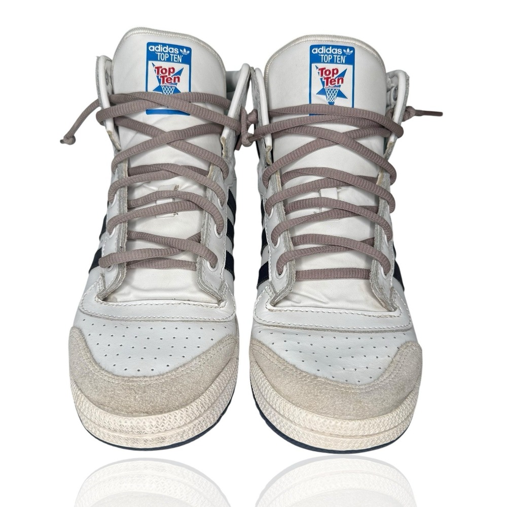 Adidas Originals Top Ten Hi Trainers White Blue Red D74481 Men's Size‎ 6 - Picture 3 of 10